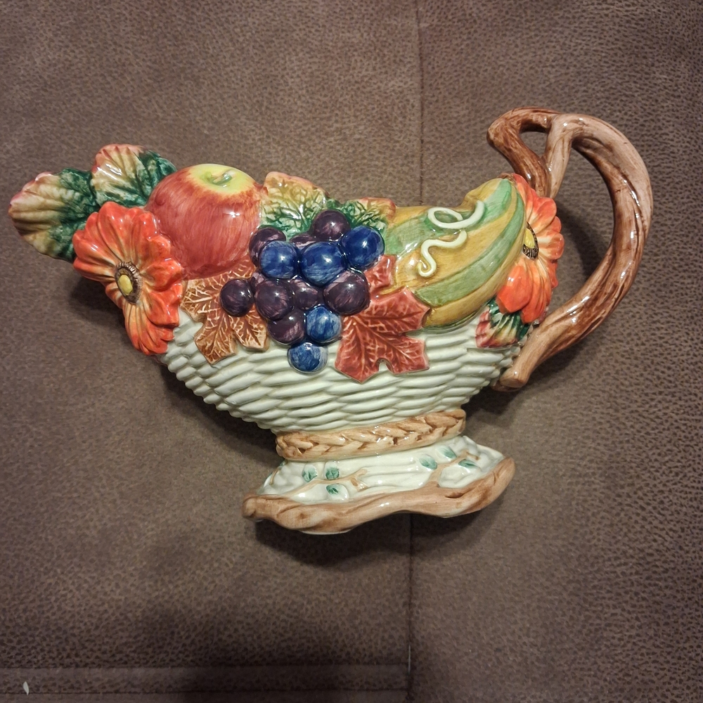 Colorful Ceramic Cornucopia Vase
